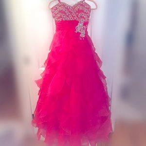MORI LEE STRAPLESS PROM DRESS